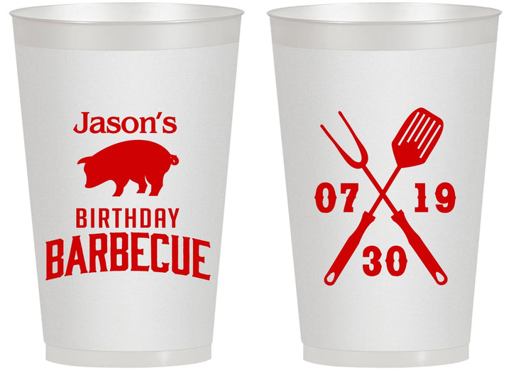 Personalized Birthday 14 oz Frosted Cups - Barbeque Bbq | 20253
