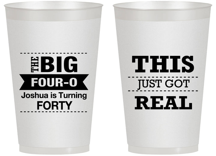 Personalized Birthday 14 oz Frosted Cups - 40th | 20254