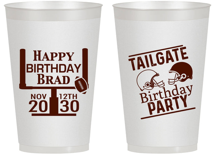 Personalized Birthday 14 oz Frosted Cups - Football | 20256