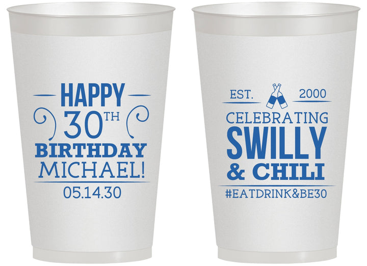 Personalized Birthday 14 oz Frosted Cups - 30th | 20257