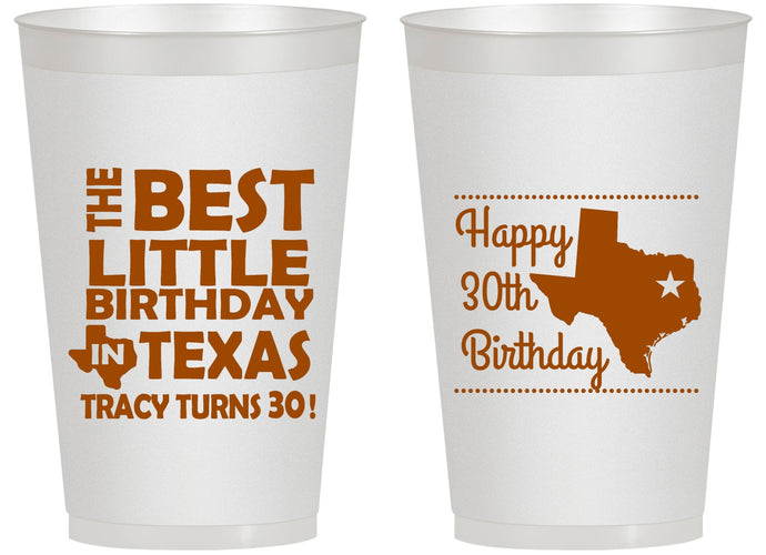 Personalized Birthday 14 oz Frosted Cups - 30th Texas | 20265