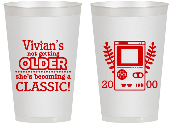 Personalized Birthday 14 oz Frosted Cups - 30th Video Games | 20267