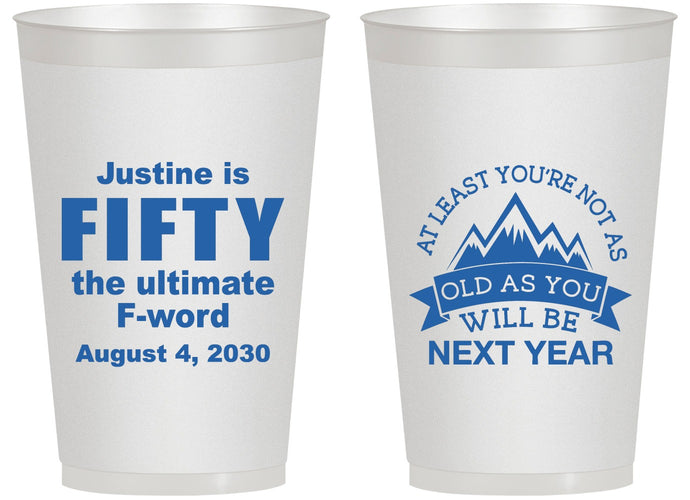 Personalized Birthday 14 oz Frosted Cups - 50th | 20268