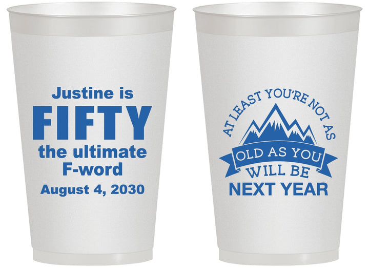 Personalized Birthday 14 oz Frosted Cups - 50th | 20268