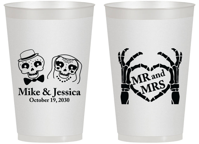 Personalized Wedding 14 oz Frosted Cups - Mr And Mrs Halloween | 206