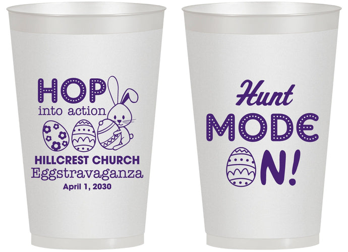 Personalized Easter 14 oz Frosted Cups - Hunt Mode On Bunny | 210000
