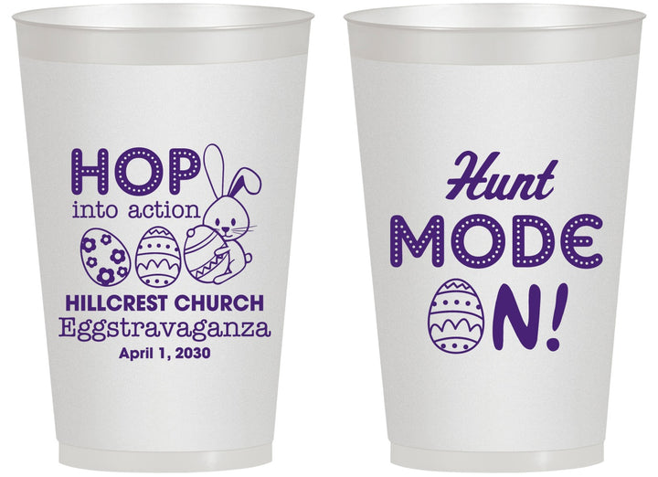 Personalized Easter 14 oz Frosted Cups - Hunt Mode On Bunny | 210000