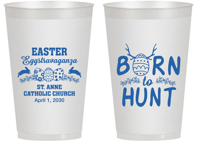 Personalized Easter 14 oz Frosted Cups - Born To Hunt | 210001