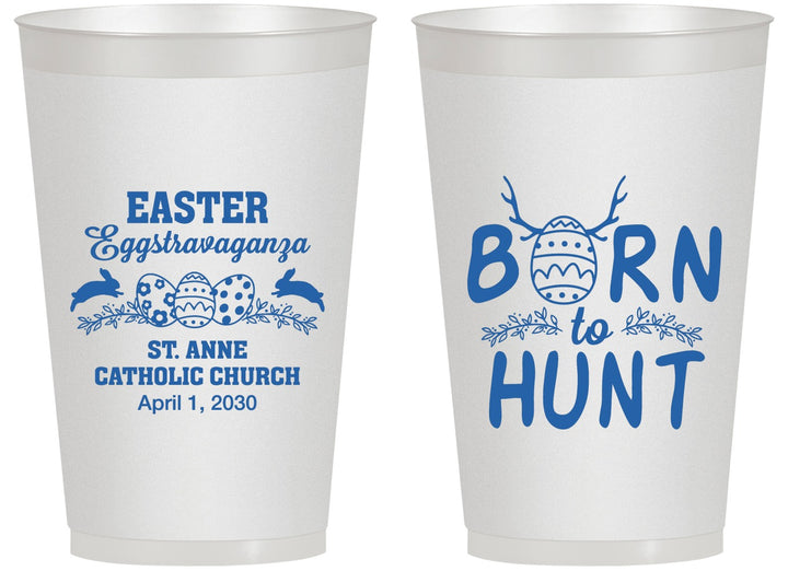 Personalized Easter 14 oz Frosted Cups - Born To Hunt | 210001