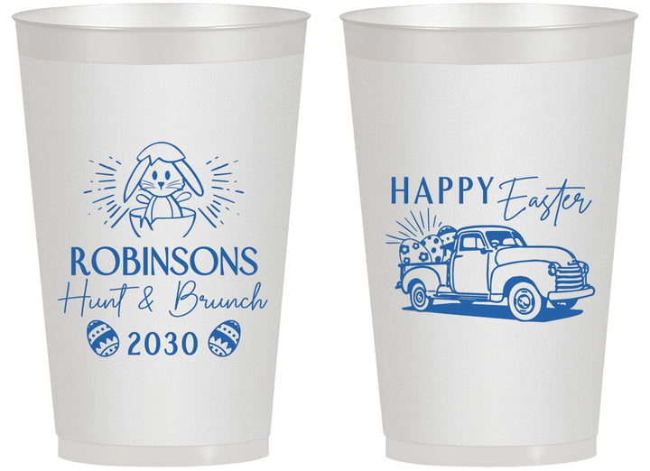 Personalized Easter 14 oz Frosted Cups - Hunt And Brunch Bunny | 210013