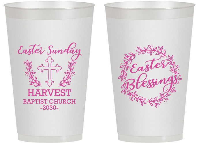 Personalized Easter 14 oz Frosted Cups - Easter Sunday Church | 210023