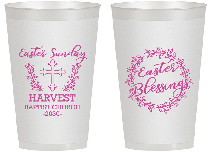 Personalized Easter 14 oz Frosted Cups - Easter Sunday Church | 210023