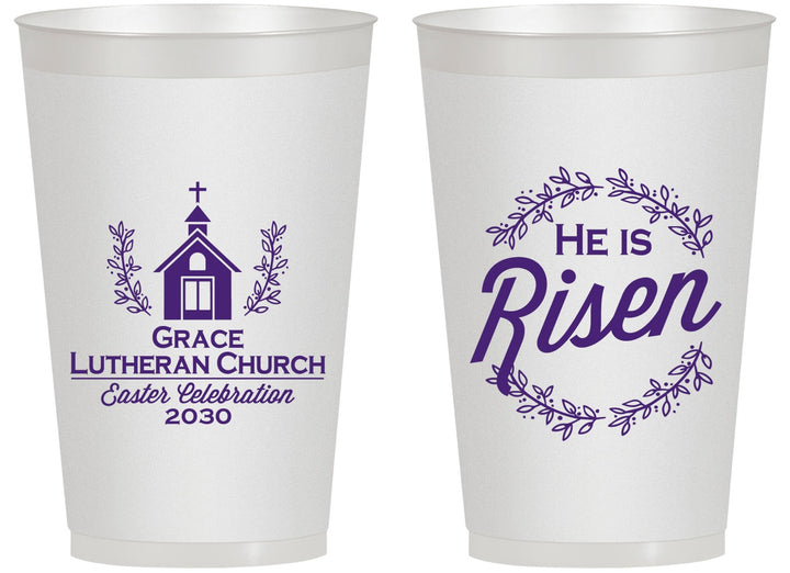 Personalized Easter 14 oz Frosted Cups - He Is Risen | 210026