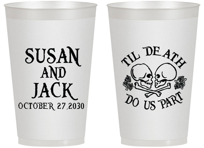 Personalized Wedding 14 oz Frosted Cups - Til Death Do Us Part | 213