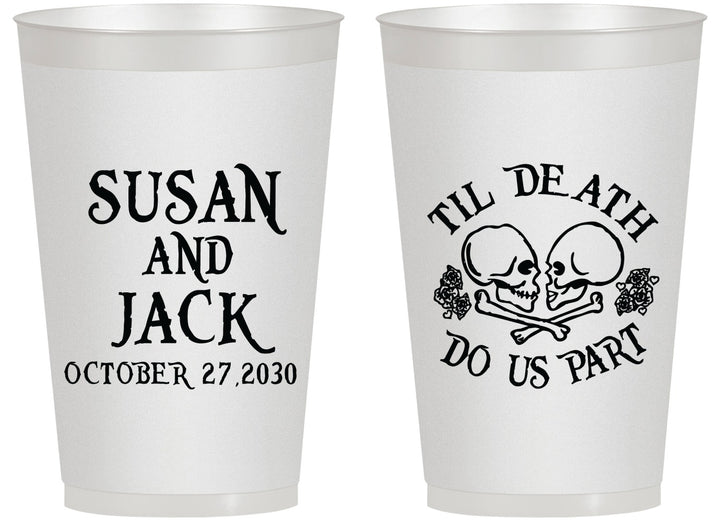 Personalized Wedding 14 oz Frosted Cups - Til Death Do Us Part | 213