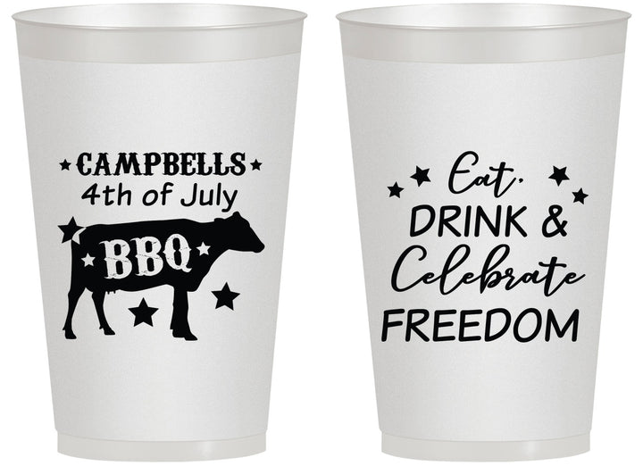 Personalized 4th Of July 14 oz Frosted Cups - Eat Drink Freedom | 220000