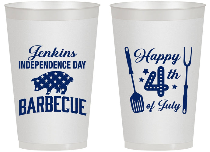 Personalized 4th Of July 14 oz Frosted Cups - Barbecue Bbq | 220001