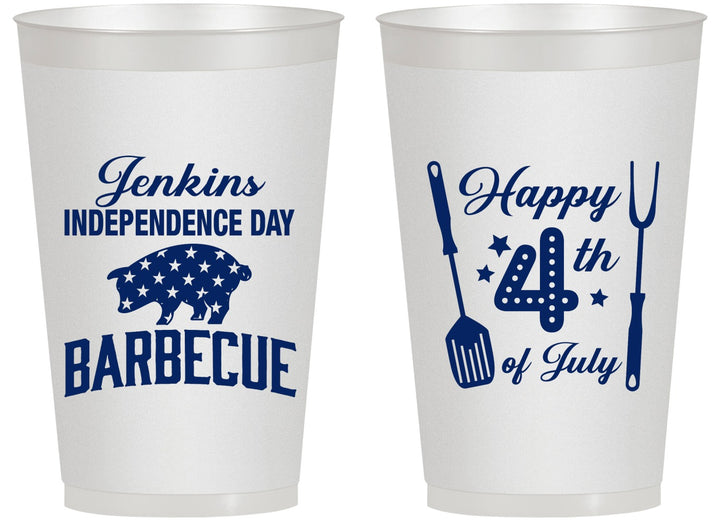 Personalized 4th Of July 14 oz Frosted Cups - Barbecue Bbq | 220001