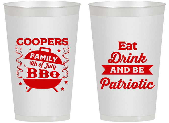 Personalized 4th Of July 14 oz Frosted Cups - Eat Drink Patriotic | 220002
