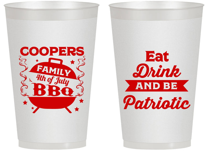 Personalized 4th Of July 14 oz Frosted Cups - Eat Drink Patriotic | 220002