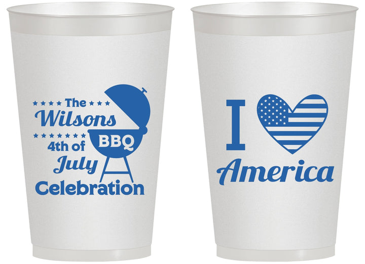 Personalized 4th Of July 14 oz Frosted Cups - Barbecue Bbq | 220007