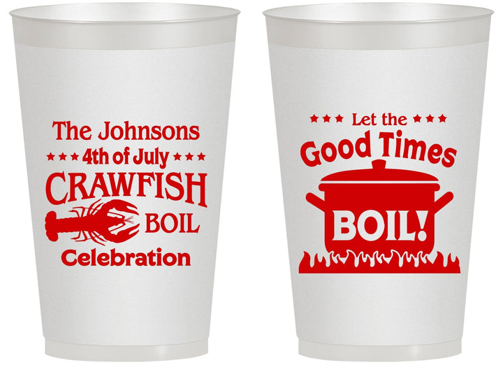 Personalized 4th Of July 14 oz Frosted Cups - Crawfish Boil | 220010