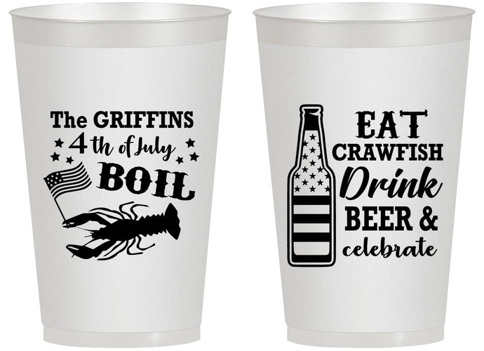 Personalized 4th Of July 14 oz Frosted Cups - Crawfish Boil | 220012