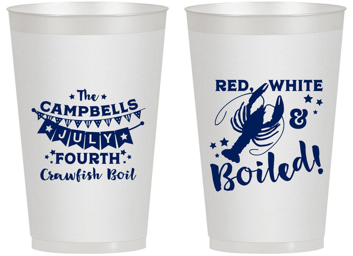Personalized 4th Of July 14 oz Frosted Cups - Crawfish Boil | 220013