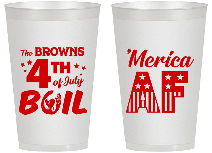 Personalized 4th Of July 14 oz Frosted Cups - Merica Af | 220014