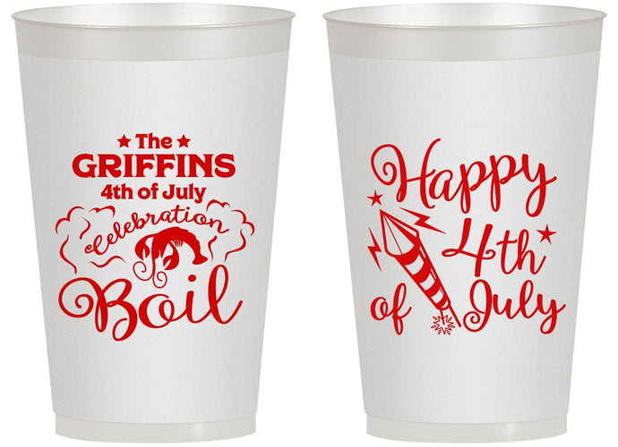 Personalized 4th Of July 14 oz Frosted Cups - Crawfish Boil | 220018