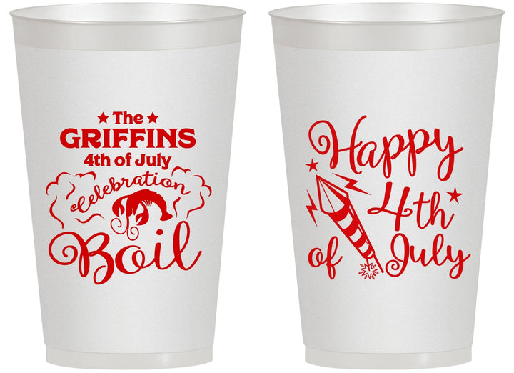 Personalized 4th Of July 14 oz Frosted Cups - Crawfish Boil | 220018