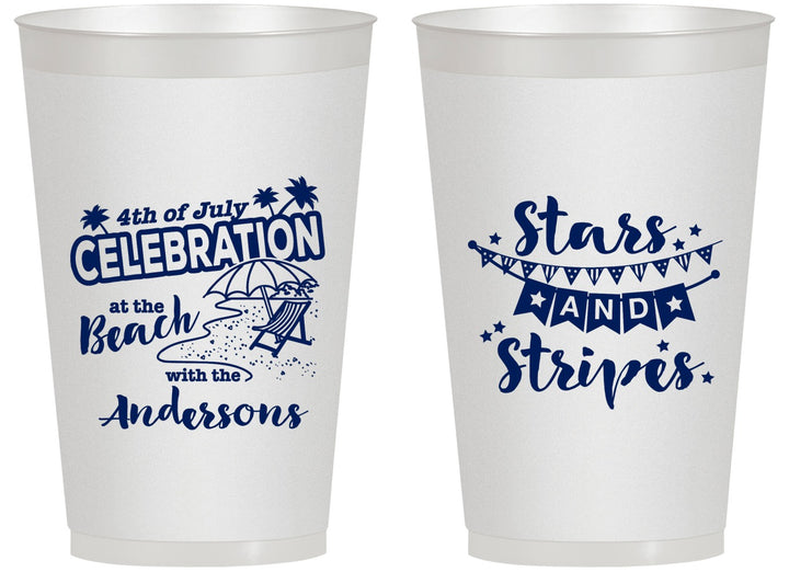 Personalized 4th Of July 14 oz Frosted Cups - Fireworks | 220021