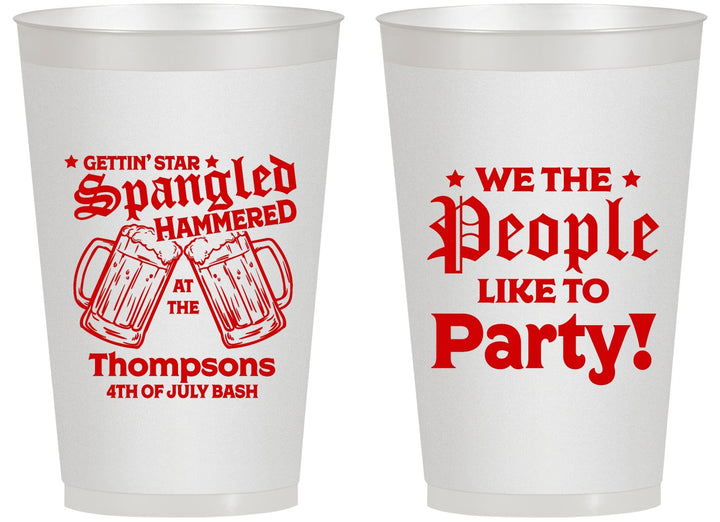 Personalized 4th Of July 14 oz Frosted Cups - We The People | 220030