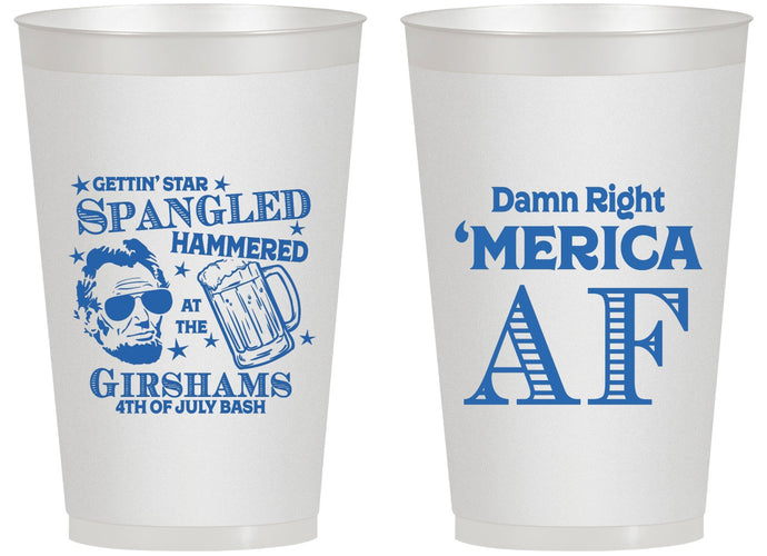 Personalized 4th Of July 14 oz Frosted Cups - Merica Af | 220031