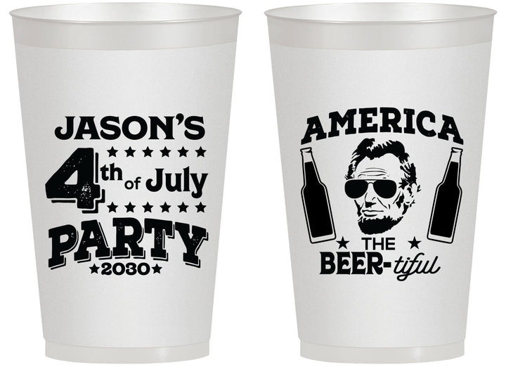 Personalized 4th Of July 14 oz Frosted Cups - Bbq Lincoln | 220036
