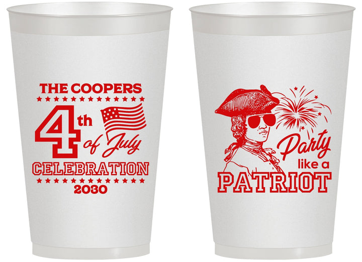 Personalized 4th Of July 14 oz Frosted Cups - Patriot | 220038