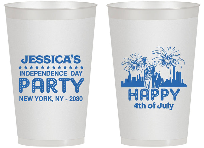 Personalized 4th Of July 14 oz Frosted Cups - New York | 220039
