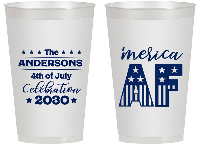 Personalized 4th Of July 14 oz Frosted Cups - Merica Af | 220041