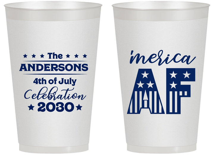 Personalized 4th Of July 14 oz Frosted Cups - Merica Af | 220041