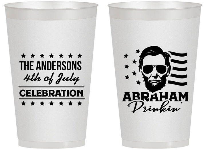 Personalized 4th Of July 14 oz Frosted Cups - Abraham Drinkin | 220044