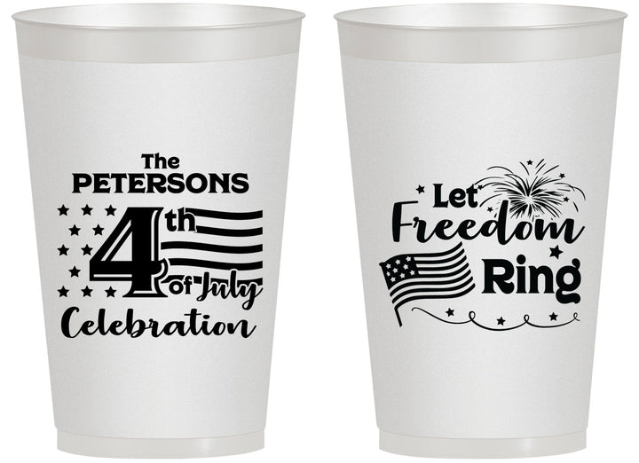 Personalized 4th Of July 14 oz Frosted Cups - Fireworks | 220048
