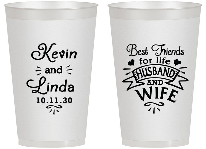 Personalized Wedding 14 oz Frosted Cups - Best Friends | 221