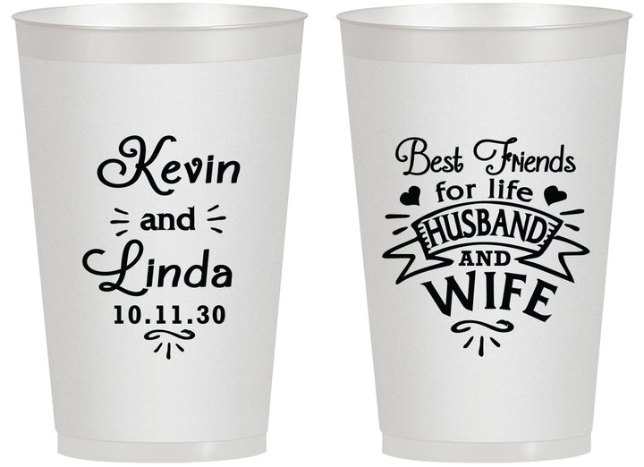 Personalized Wedding 14 oz Frosted Cups - Best Friends | 221