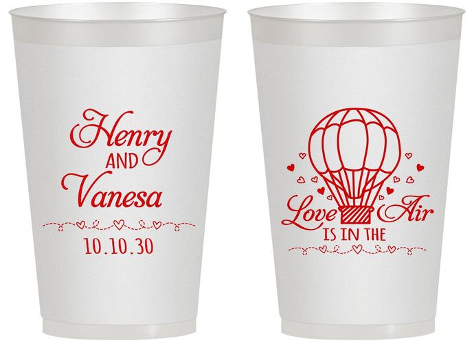 Personalized Wedding 14 oz Frosted Cups - Hot Air Balloon | 225