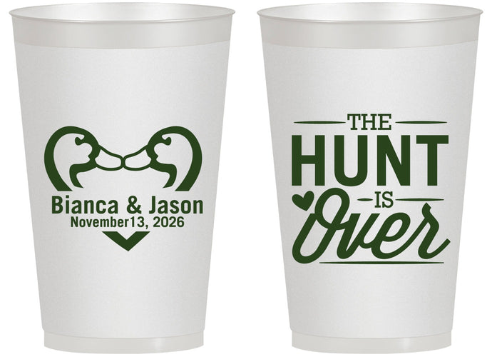 Personalized Wedding 14 oz Frosted Cups - The Hunt Is Over Duck | 227