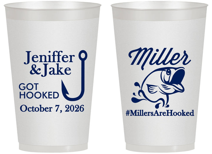 Personalized Wedding 14 oz Frosted Cups - Got Hook Fish | 230