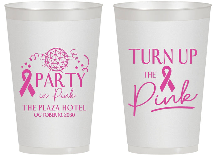 Personalized Awareness 14 oz Frosted Cups - Party In Pink | 230002