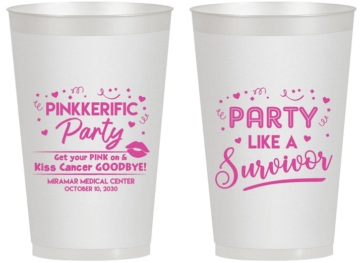Personalized Awareness 14 oz Frosted Cups - Party Like A Survivor | 230003