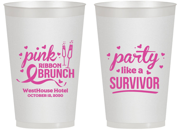Personalized Awareness 14 oz Frosted Cups - Party Like A Survivor | 230005