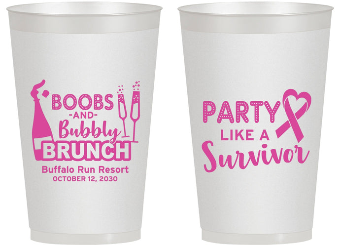 Personalized Awareness 14 oz Frosted Cups - Party Like A Survivor | 230006